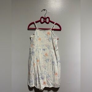 White Floral Palm Strappy Dress